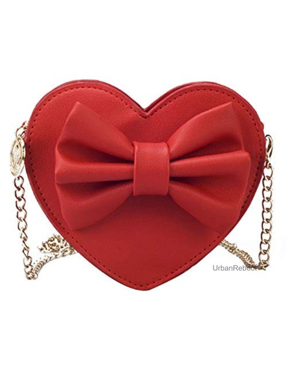 Mini Heart Shape Crossbody Purse PU Leather Adjustable Strap Girls Coin Bag
